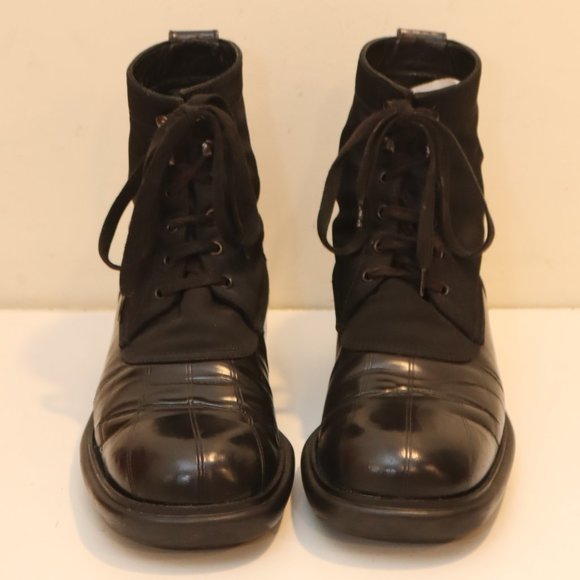 GUCCI Black Leather Combat Boots size 10D main image 9